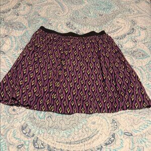 Stylish Purple Patterned Skater Skirt